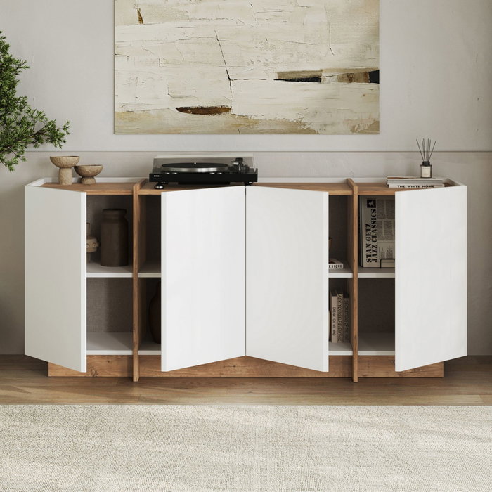 Nordure Consola Blanco y Pino Atlántico